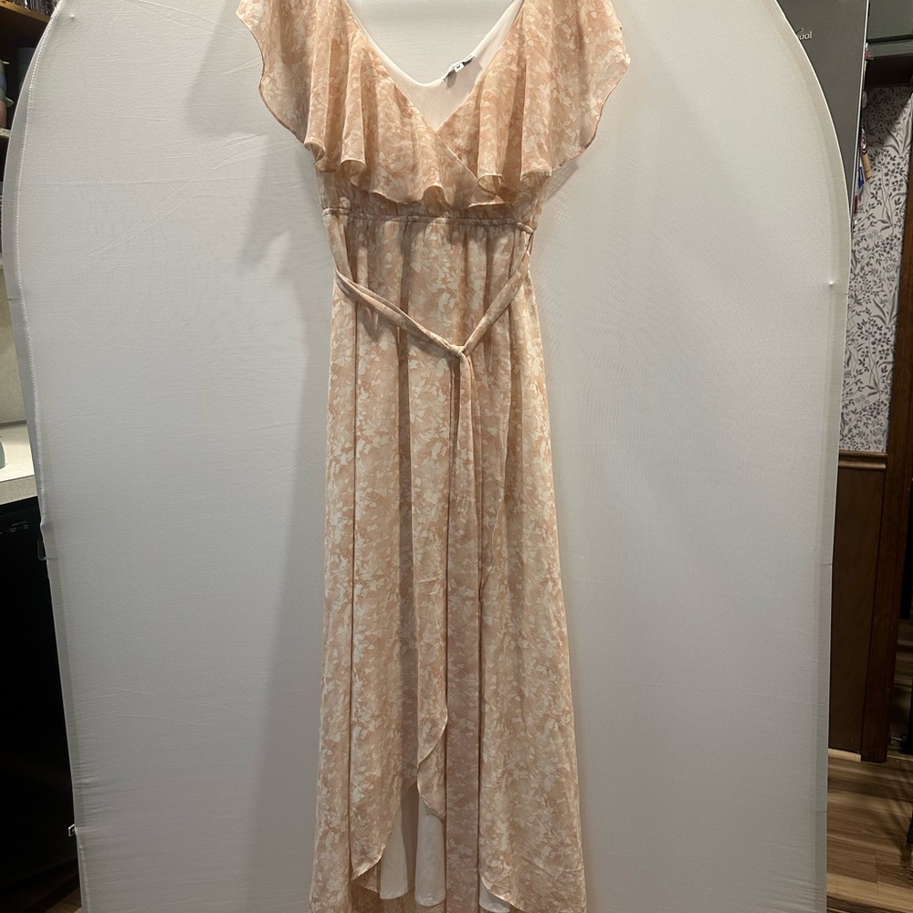 Baltic Born dusty pink Floral High-Low Maxi Dress